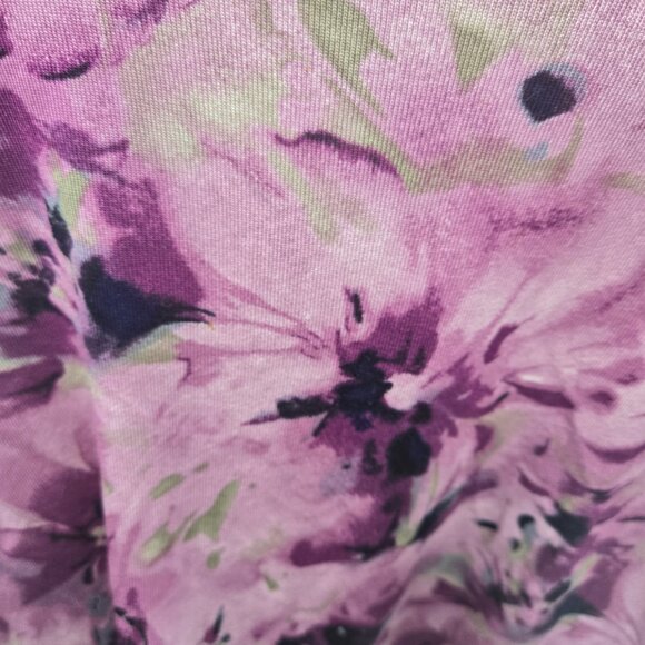 Jones New York Purple Floral Rayon/Nylon/Spandex Short Sleeved Shirt 3x - Picture 3 of 8